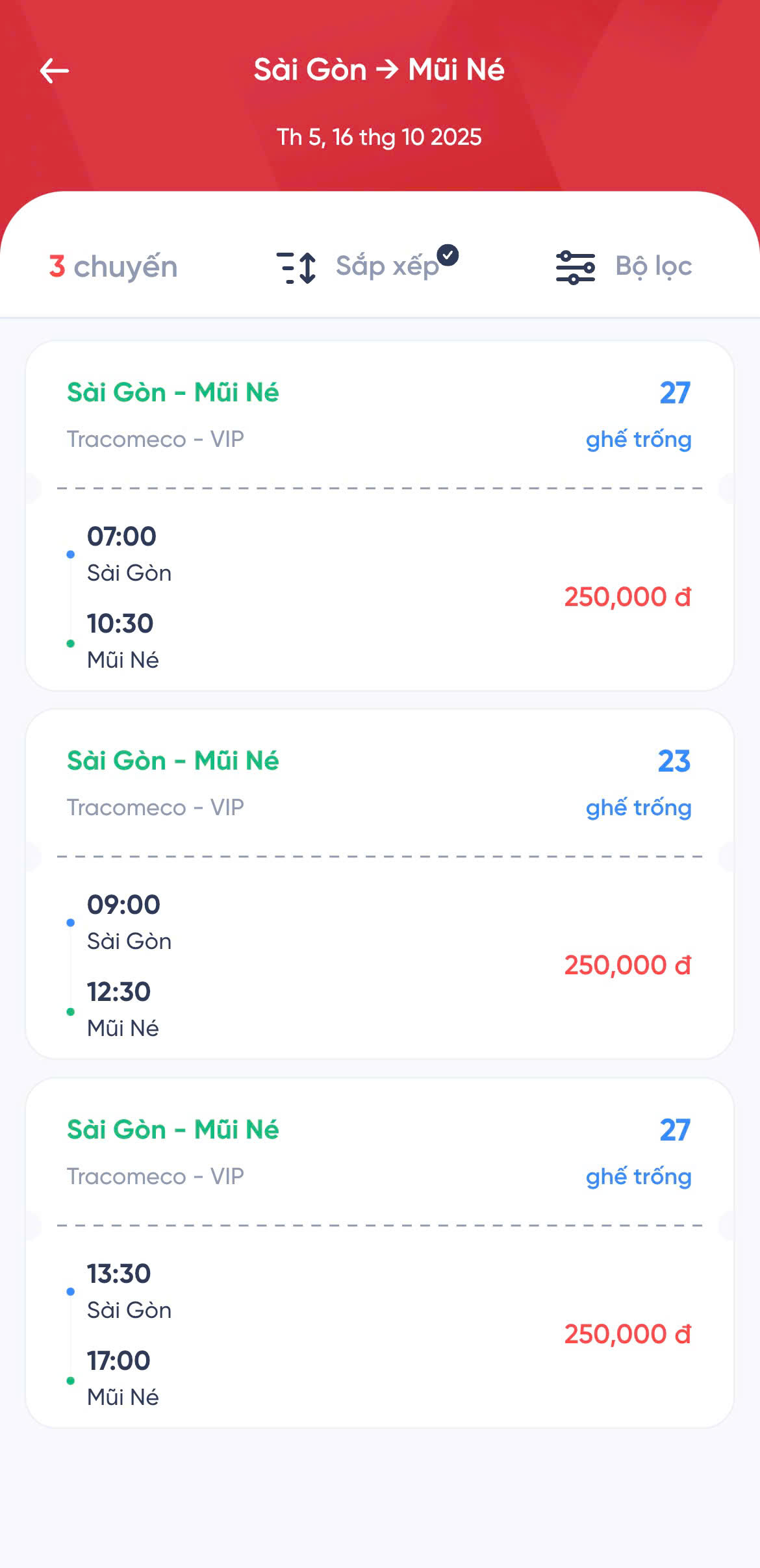 Phòng chờ tiện nghi tại Mũi Né